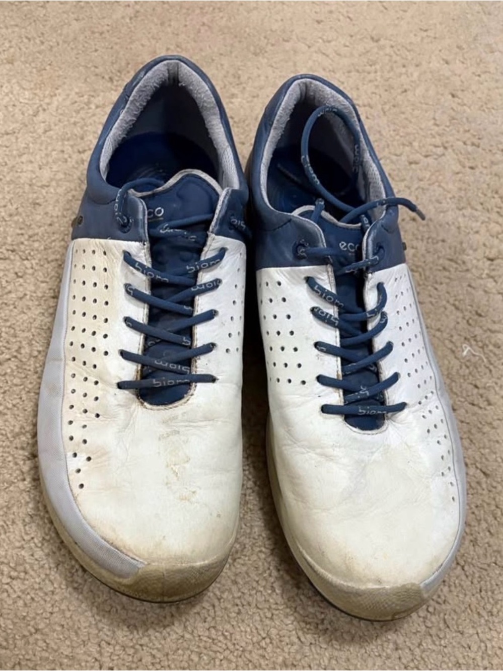 ECCO Men’s White and Navy Golf Shoes